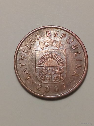 1 сантим Латвия 2007 год.