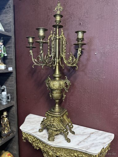 Огромный, старинный, бронзовый канделябр, Европа, много лотов с рубля