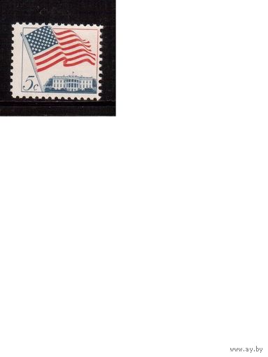 США-1963, (Мих.838),  **   , Флаг (одиночка)