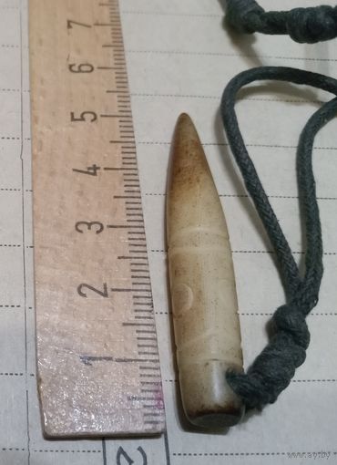 Старый охотничий Амулет. Натуральный рог/кость. Резьба по кости.
