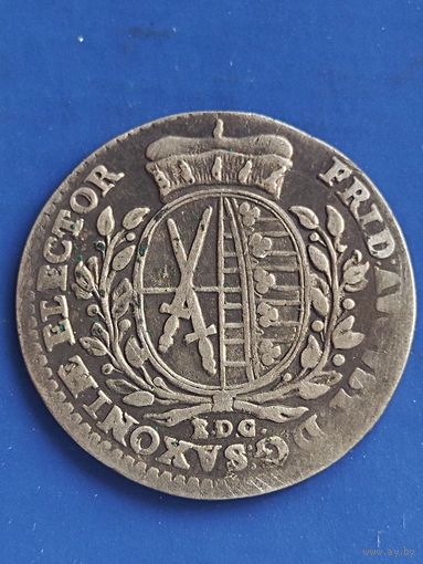Саксония 1/2 талера 1764 г. (герб с венком) Фридрих Август III, без мц.