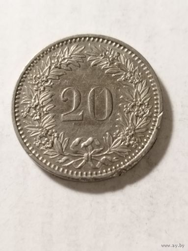 Швейцария 20 раппен 1985