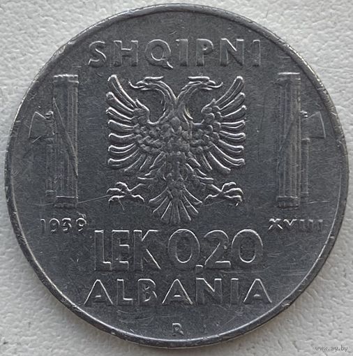Албания 0,20 лек 1939 г.
