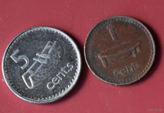Фиджи 2 монеты 5 центов, 1 цент