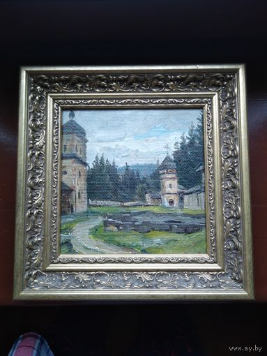 Украинский художник "Манявский скит" карттон масло