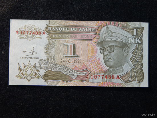 Заир 1 новая ликута 1993г.UNC