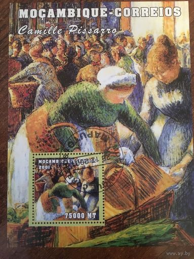 Мозамбик 2001. Искусство Camille Pissarro. Блок