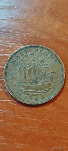 Великобритания 1/2 пенни 1964