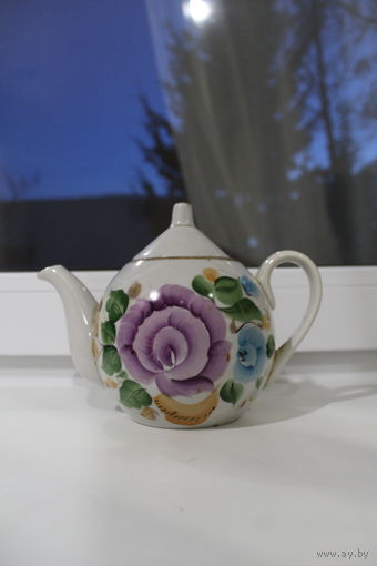 Шикарный чайник заварник Добруш 70-е гг ручная роспись