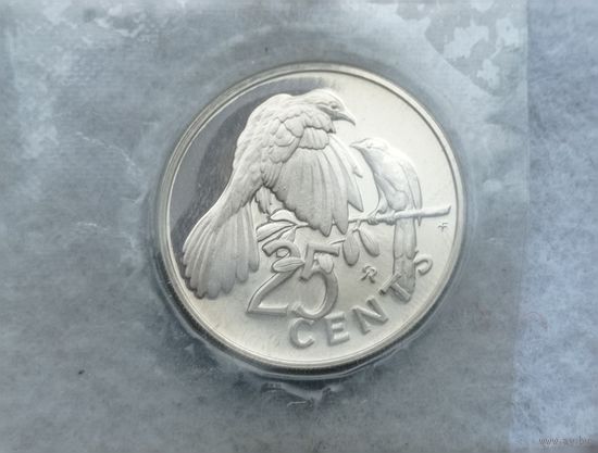 Werty71 Британские Виргинские острова 25 центов 1974 запайка
