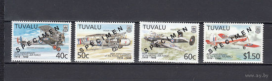 Авиация. Тувалу. 1998. 4 марки (SPECIMEN). Michel N 793-796 (5,0 е)