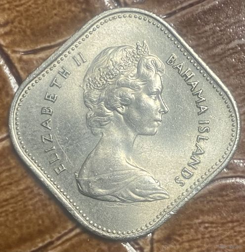 Монета 15 центов 1966 год. Багамские острова Королева Елизавета II