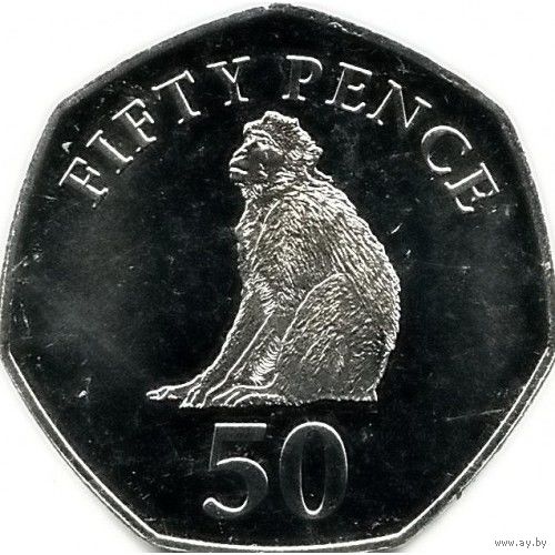 Гибралтар 50 пенсов, 2016 Елизавета II UNC