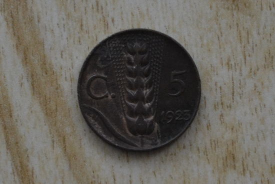 Италия 5 чентезимо 1923