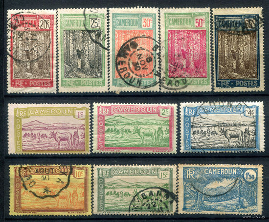 Французские колонии - Камерун - 1925/27г. - ландшафты - 11 марок - гашёные, MH. #4-W1-129-A-2