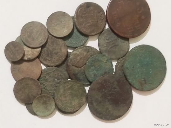 Лот царских монет.Не чищены.С 1 рубля.