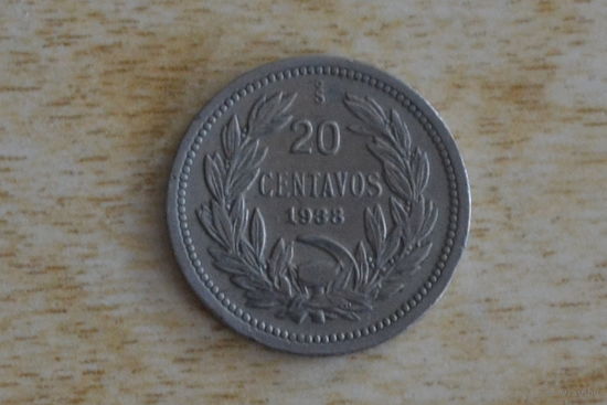 Чили 20 сентаво 1938