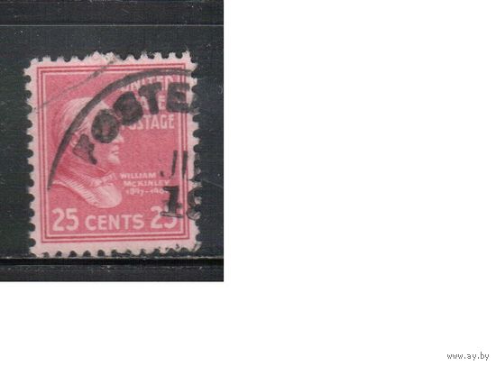 США-1938, (Мих.436), гаш.   , Стандарт, Президенты, Мак Кинли(1)