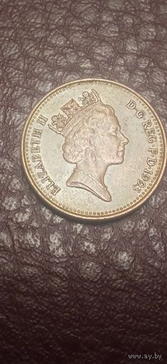 Великобритания 1 пенни 1993г.