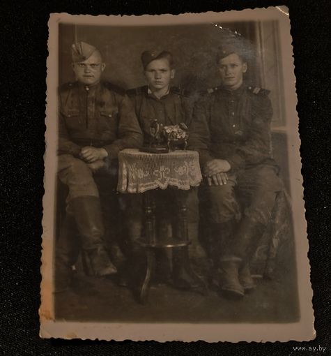 Фото. Солдаты срочной службы. Артиллеристы. 1946 г.