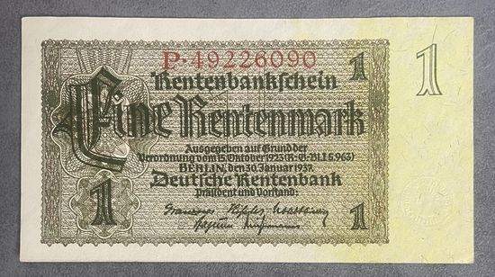 Банкнота 1 марка 1937 год. Веймарская республика. НЕ БЫЛА В ОБОРОТЕ. С рубля без МЦ.