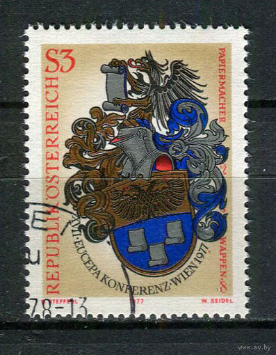 Австрия - 1977 - Герб. Конференция EUCEPA - [Mi. 1557] - полная серия - 1 марка. Гашеная.  (Лот 11HC)-T4P52