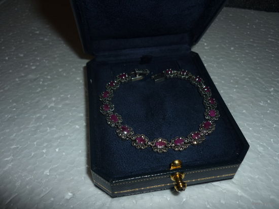 Браслет 925 С Натуральными Рубинами