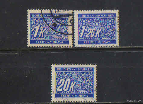 Германия Богемия и Моравия Доплатные 1939 Номинал Стандарт #9,10,14