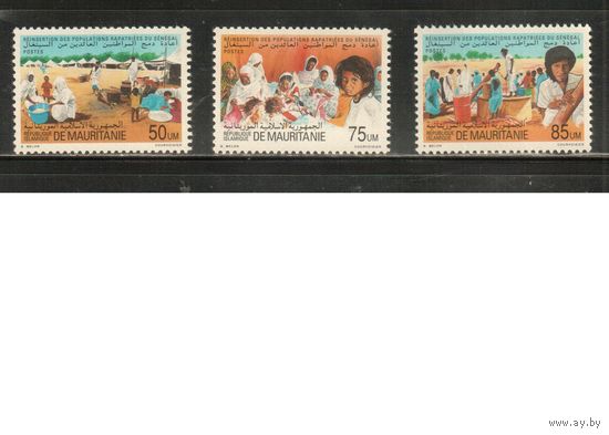 Мавритания-1990 (Мих.979-981) ** , Бежненцы из Сенегала (полная серия)