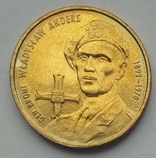 Польша 2 злотых 2002 г. 110 лет со дня рождения Владислава Андерса