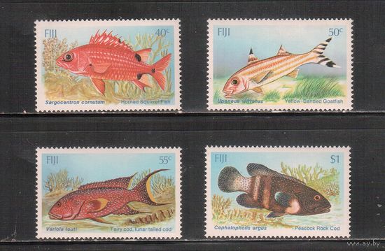 Фиджи-1985(Мих.530-533) , ** , Морская  Фауна,   Рыбы (полная серия)