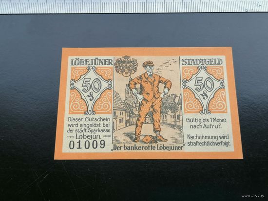 Германия-нотгельд 50 пфеннигов Lobejun 1921