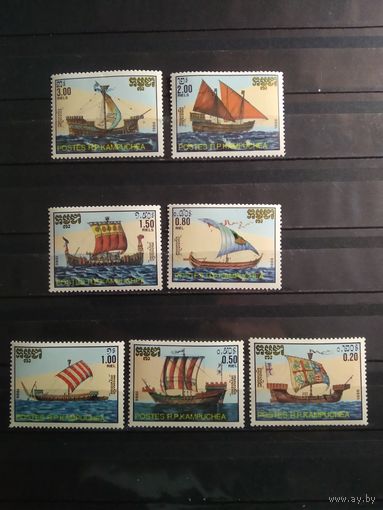 Камбоджа 1986 г. Корабли.
