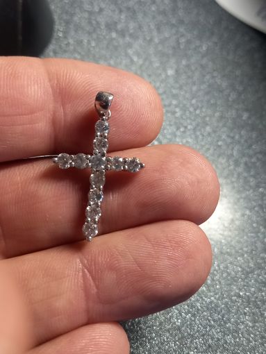 Крестик серебро Ag 925 с камнями 2.5 гр.
