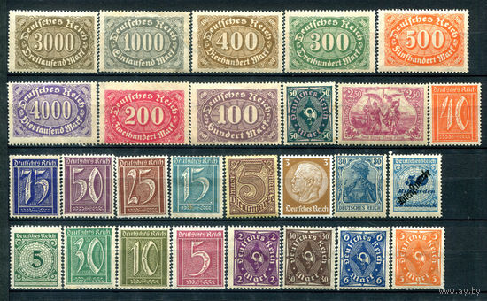 Рейх, Германия 2 - 25+ марок - MH, MLH, MNH, чистые, без клея. #O-W-122-B-2
