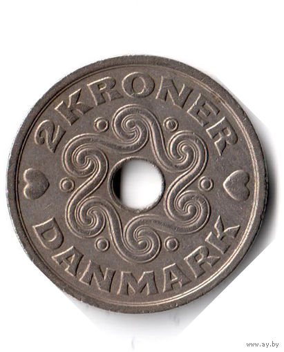 Дания. 2 кроны. 1993 г.