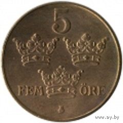 Швеция 5 эре 1950 в холдере