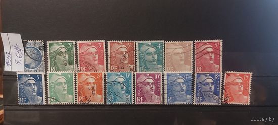 РАСПРОДАЖА ФРАНЦИЯ 1947г. Полная серия. Гаш.