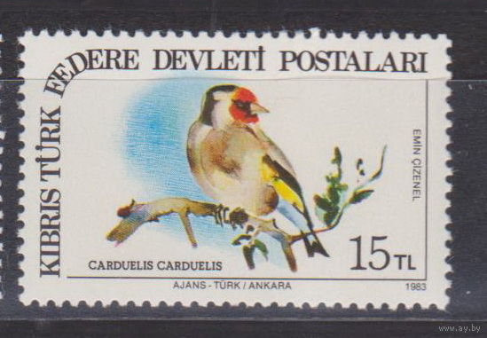 Турецкий Кипр Птицы Фауна Турция 1983 год лот 13 ЧИСТАЯ Менее 18 % от каталога по курсу 3 р