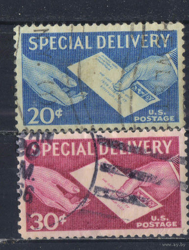США Экспресс почта 1954 Передача письма Полная #682-3