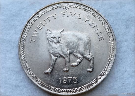 Werty71 Мэн 25 пенсов 1975 Мэнкс Кошка 1 крона