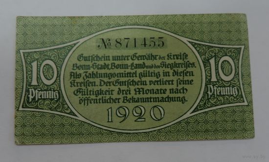 10 пфеннигов 1920г. (Нотгельды) Германия.