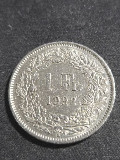 Швейцария 1 франк 1992