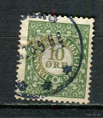 Дания - 1926 - Цифры 10 О - (есть тонкое место) - [Mi.153] - 1 марка. Гашеная.  (Лот 20HC)-T4P52