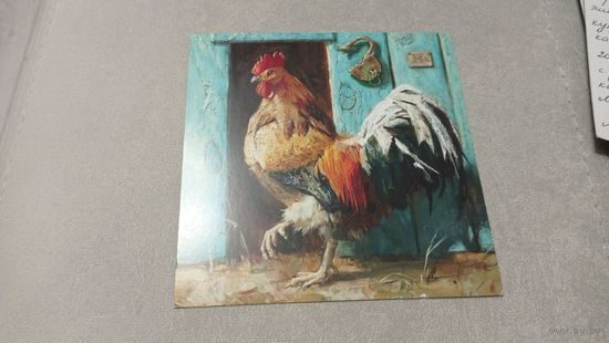 Посткроссинг. Открытка "Тимофей Иванович", худ.Мария Павлова (15х15). Прошла почту. Художественные марки, чёткий штемпель.