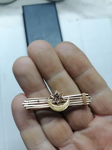 Застежка на галстук золотая старинная