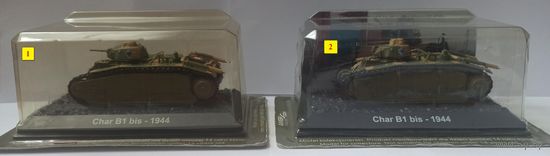 Модель французского пехотного танка 1930-х годов,  Char B1 bis -1944 из коллекции Wozow Bojowych No 9 Польша