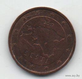 ЭСТОНСКАЯ РЕСПУБЛИКА. ЕВРОПЕЙСКИЙ СОЮЗ. 2 евроцента 2017 г.
