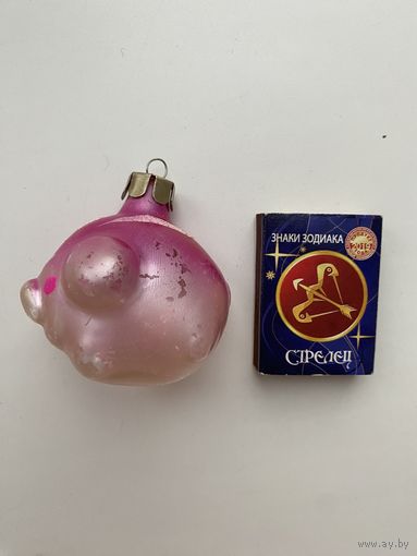 Елочная игрушка. Свинка.