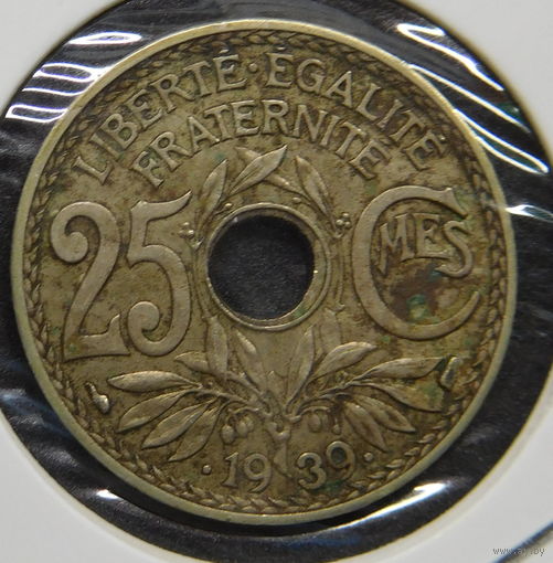 Франция 25 сантимов 1939 г